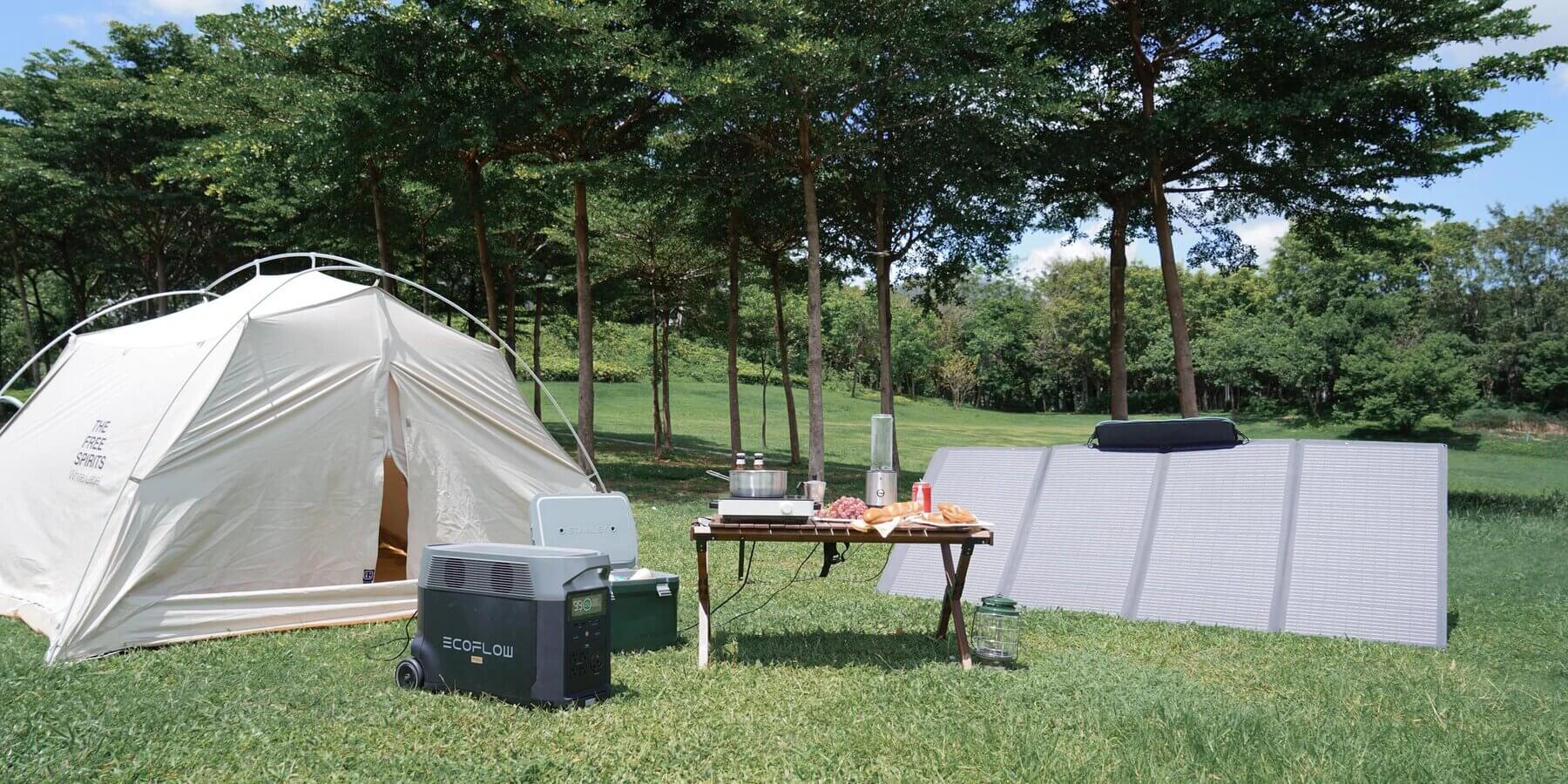 Panneau solaire, camping