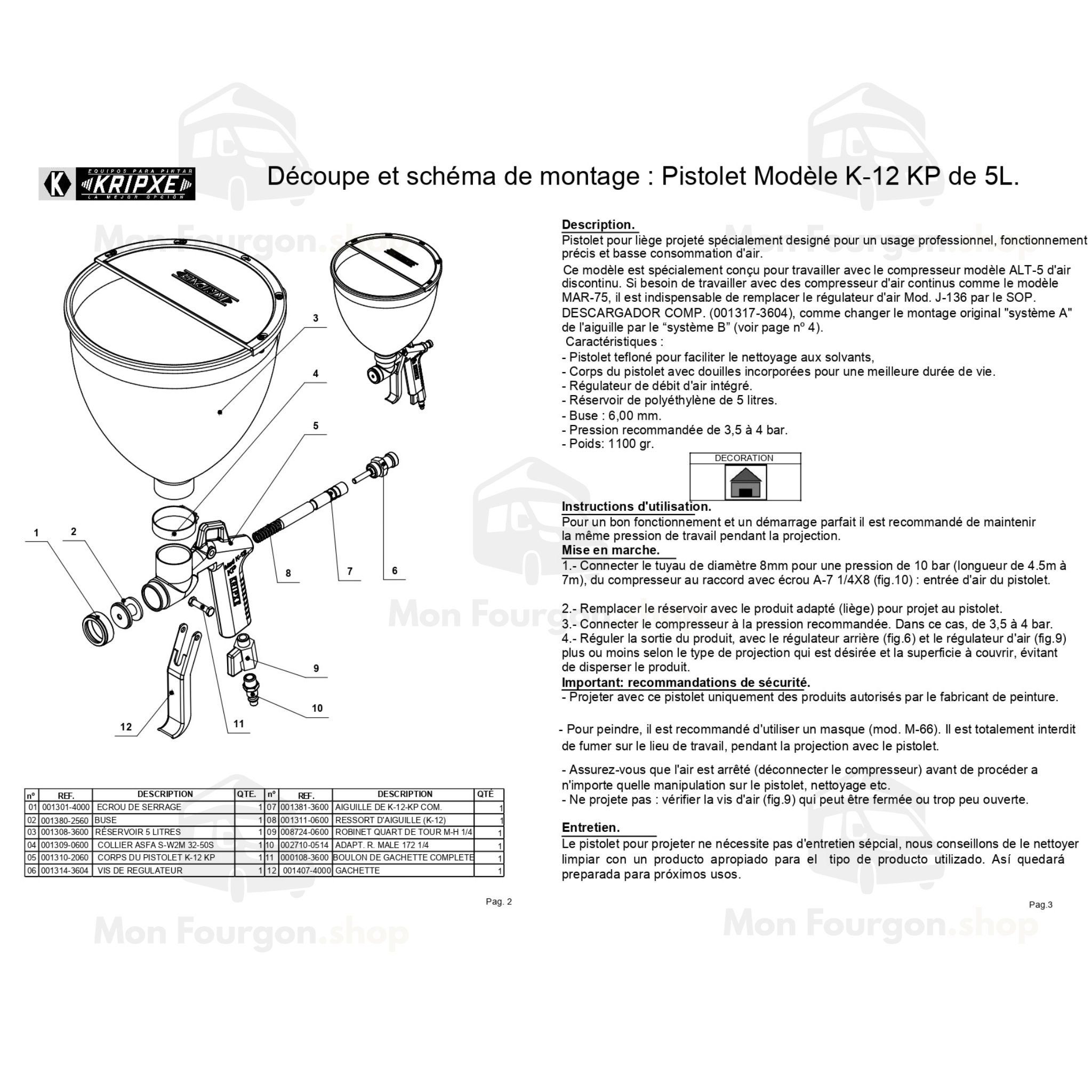 Pistolet liège projeté professionnel 5 Pistolet liège projeté