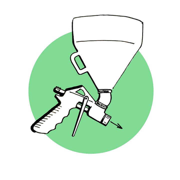 Pistolet spécial liège projeté + sceau 4 Pistolet, liège projeté