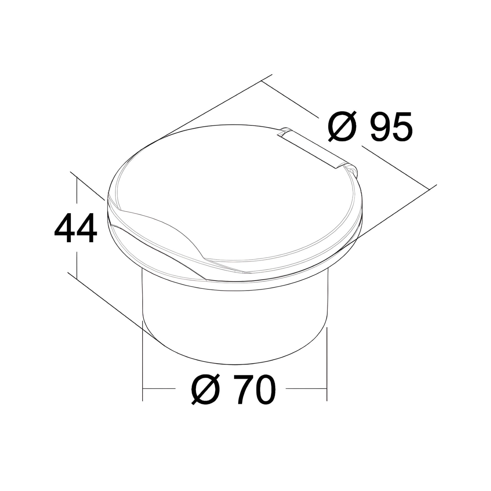 Kit douchette Classic Evo Tiger Inox Boitier Blanc PVC 2,5 m Osculati 3 Schéma technique boîtier douchette classic Evo Tiger Boitier Blanc Osculati