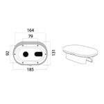 Schéma technique boîtier douchette Desy Blanc Vertical Osculati