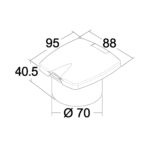 Schéma technique boîtier douchette Mizar Classic Evo Vertical Osculati