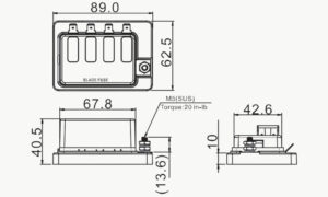 Porte fusible 4 fusibles 30A 9 Dimensions, porte fusible