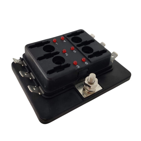 6 fusibles, 6 circuits, porte fusible