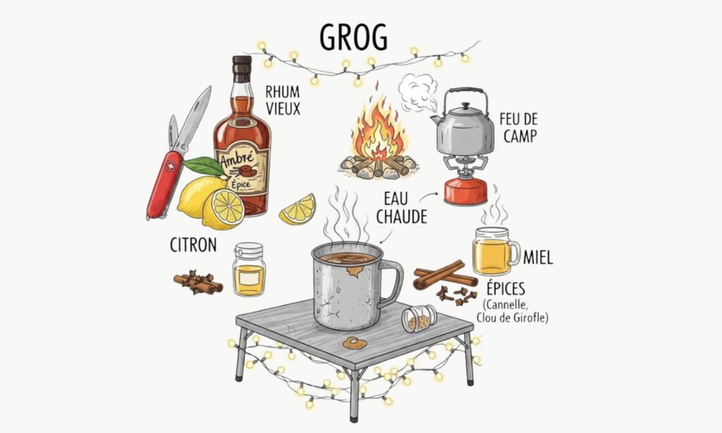 Se rechauffer avec un grog en plus de son chauffage Truma Combi D4E