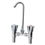 Robinet mélangeur articulé laiton chromé Osculati, deux robinets eau chaude et eau froide pour van aménagé