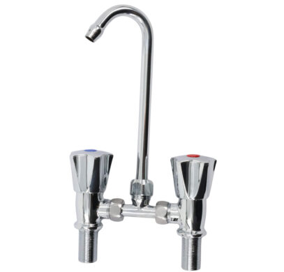 Robinet mélangeur articulé laiton chromé Osculati, deux robinets eau chaude et eau froide pour van aménagé