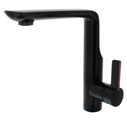 Robinet mitigeur Modena Comet noir mat avec contacteur 12V pour van aménagé