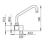 Schéma technique bec verseur rabattable Osculati avec brise-jet