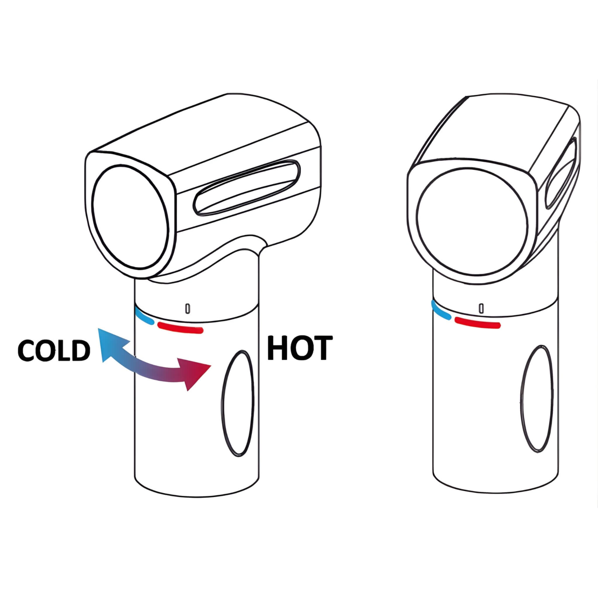 Kit douchette Saturn avec mitigeur vertical chromé Osculati 5 Schéma réglage température Saturn Osculati Chrome