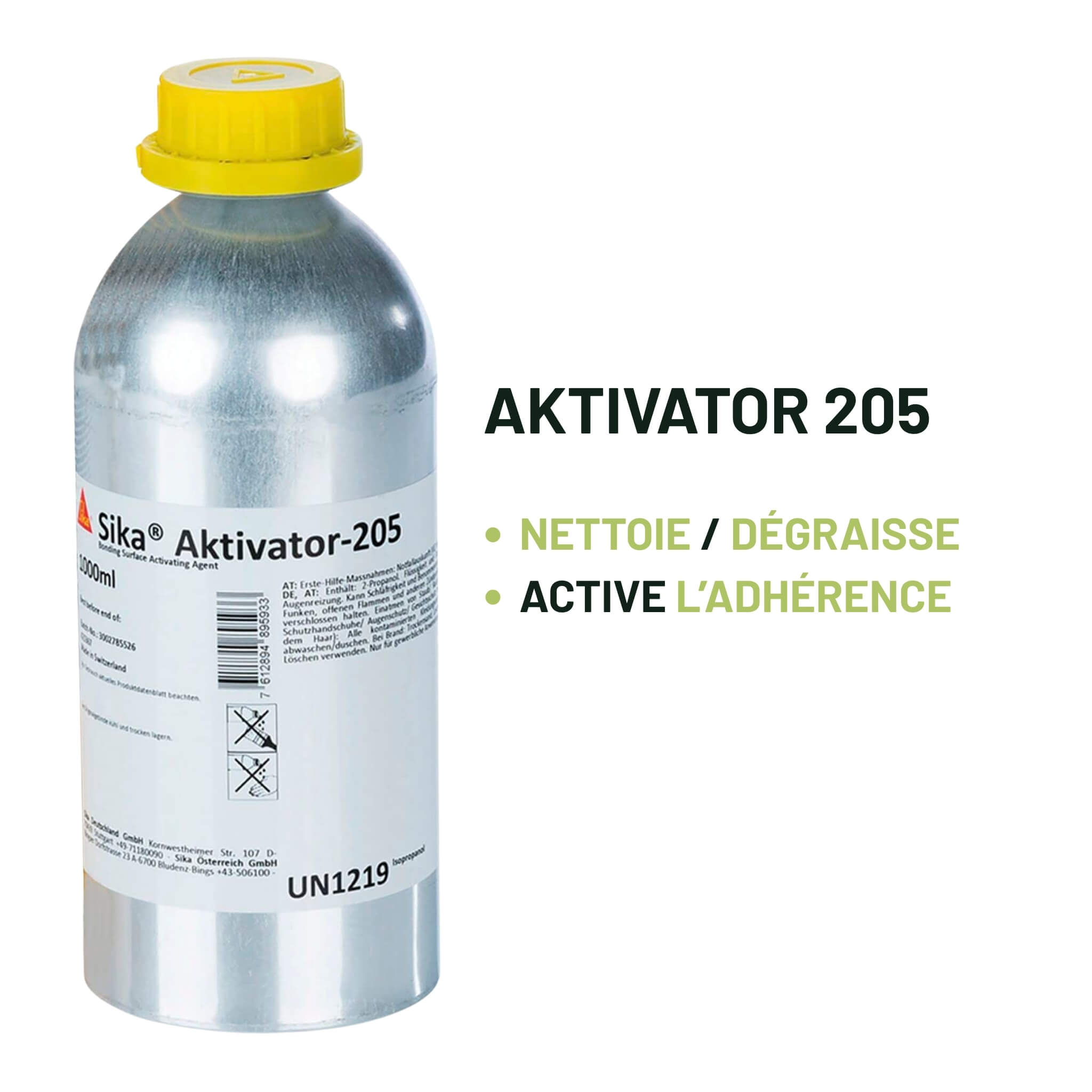 Sika Aktivator 205 1L - Nettoie et Active 2 Sika Aktivator 205 en 1L nettoie et dégraisse