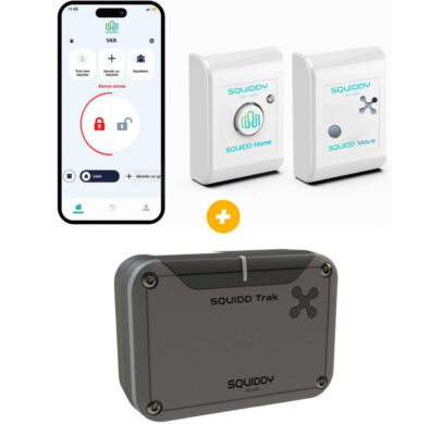 Pack alarme Squiddy avec traceur GPS pour sécuriser un van aménagé