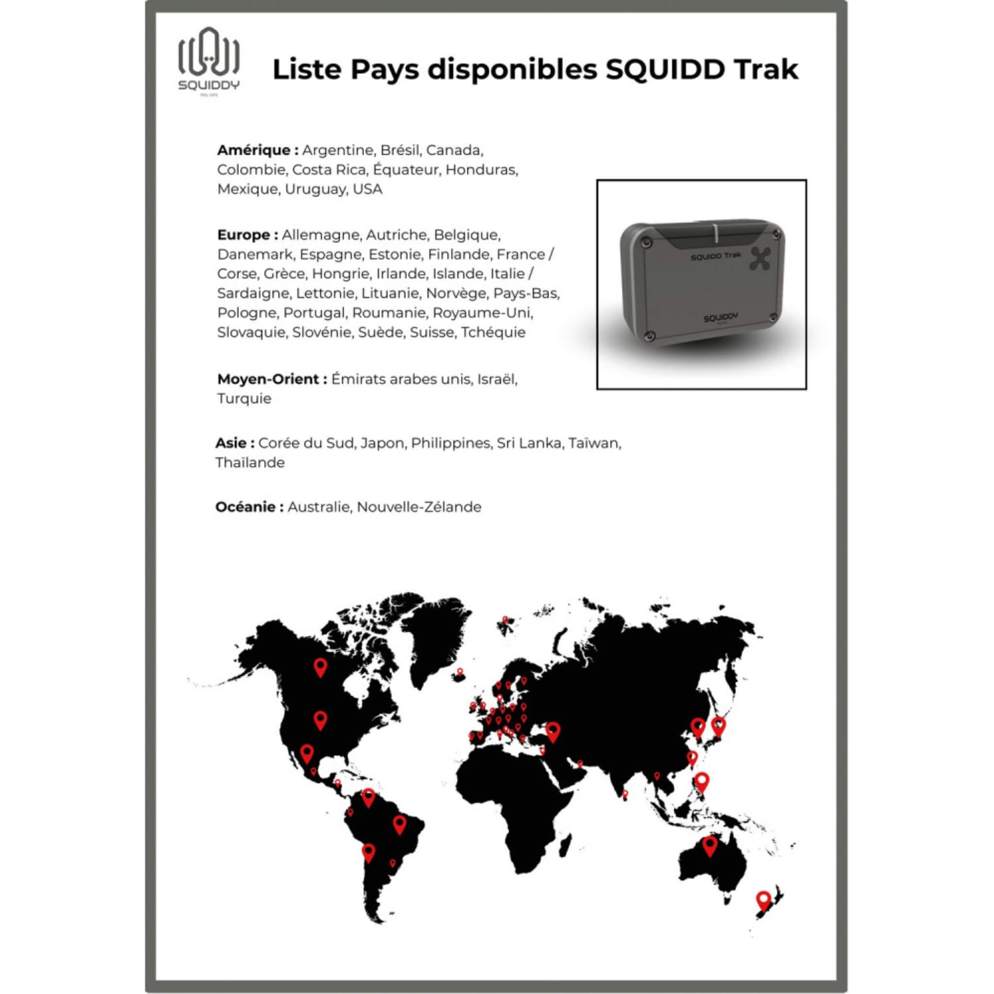 Pack Alarme & Traceur GPS Squiddy Confort 5 Traceur GPS Squiddy Track avec service disponible selon les pays