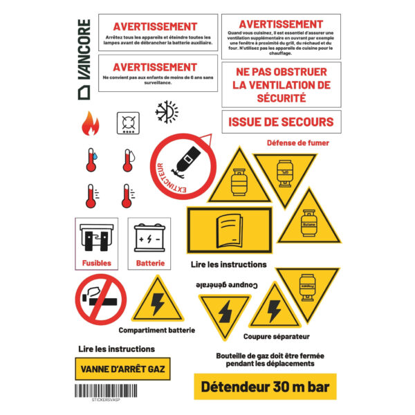Planche de stickers pour l'homologation VASP
