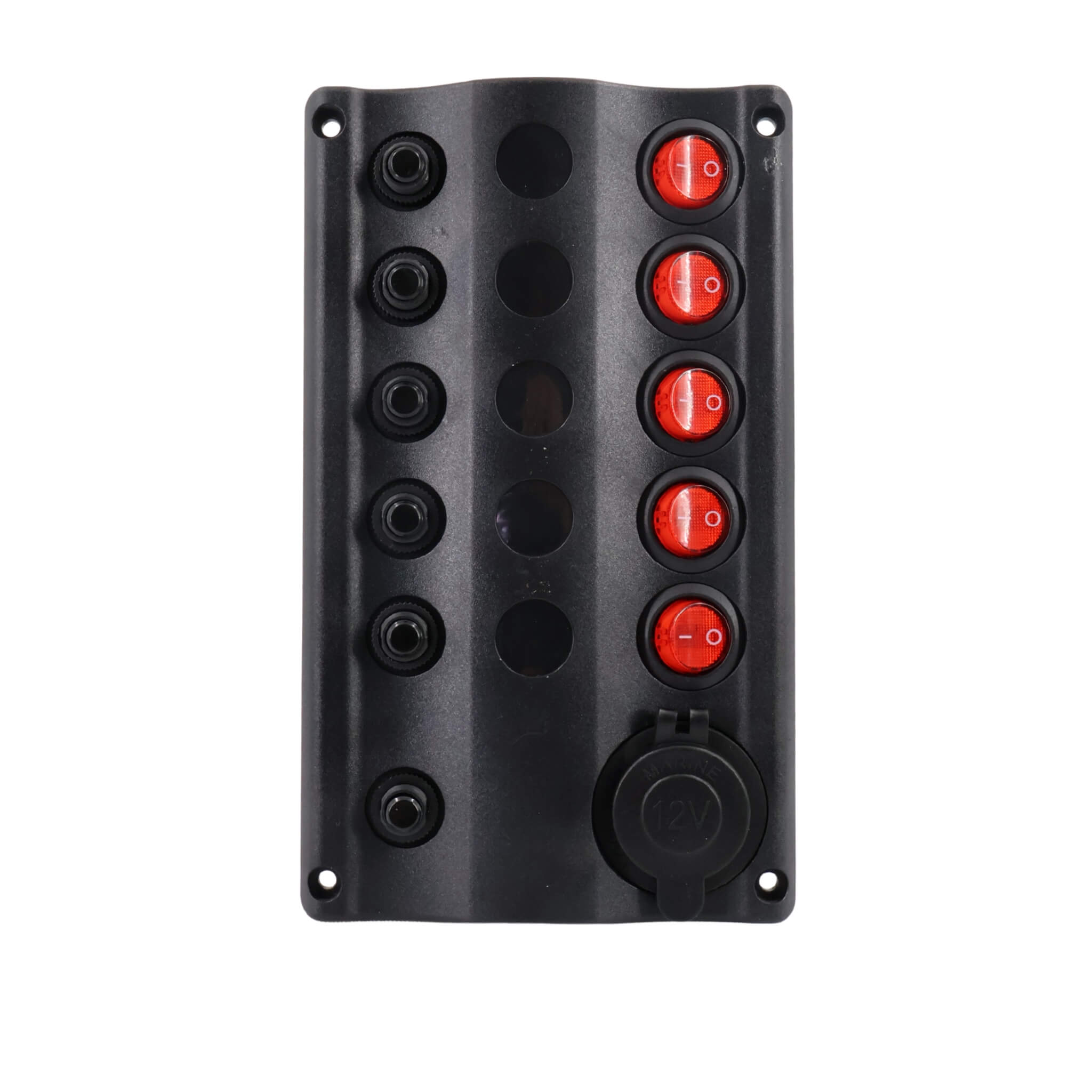 Tableau électrique WAVE 5 Interrupteurs + Prise allume cigare 1 Tableau électrique Osculati WAVE 5 interrupteurs + prise allume-cigare gestion 12V van aménagé