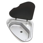 Évier triangulaire avec couvercle à droit Thetford Basic Line 33