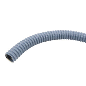 gaine flexible en PVC souple, armée d'une spirale en PVC rigide 20 mm gris clair
