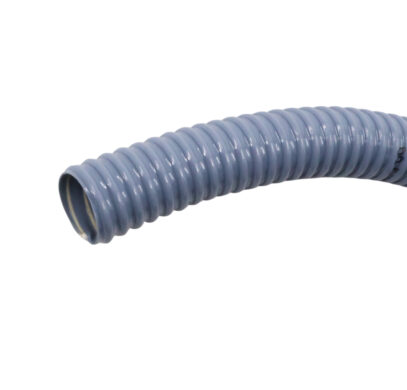 gaine flexible en PVC souple, armée d'une spirale en PVC rigide 25 mm gris clair