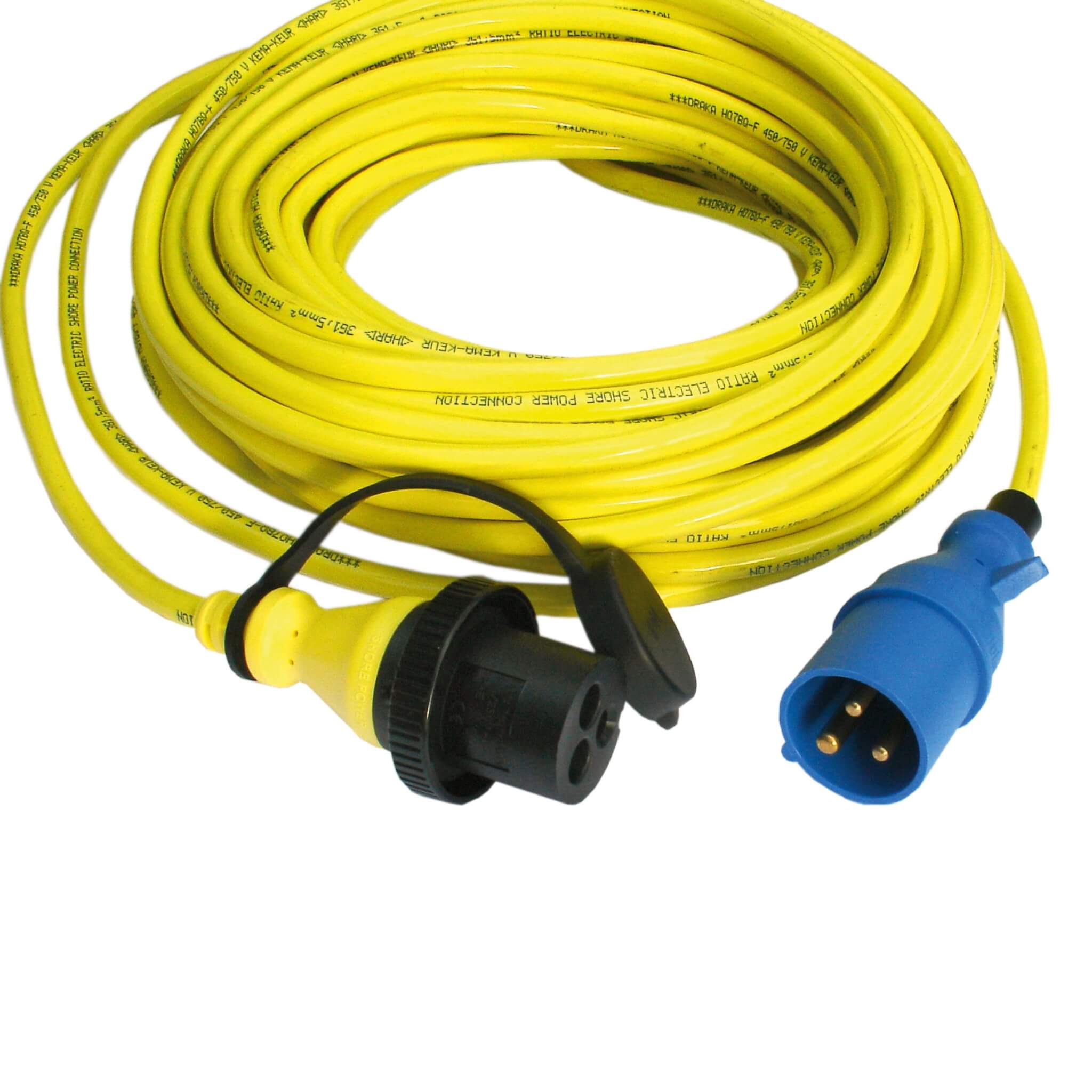 Câble d'Alimentation à Quai Victron Shore Power Cord 25m 16A 250Vac 3x2,5mm² 2 Câble de quai 25m Victron 3x2.5 mm² pour branchement électrique 250V
