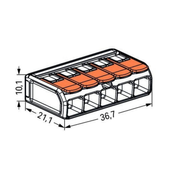 dimensions, wago, 221-615