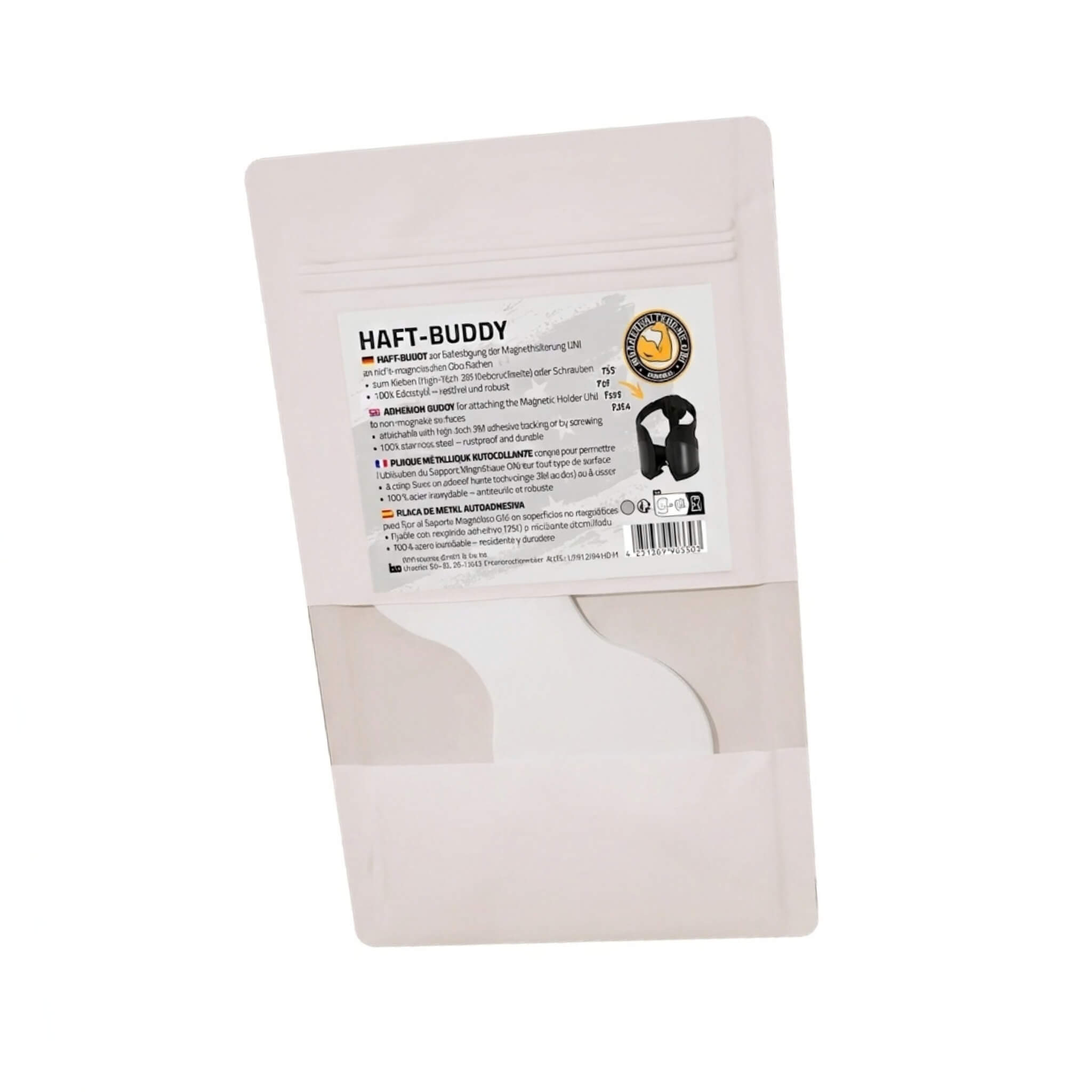 Plaque Métallique Autocollante Blanche WM Aquatec 2 Base métallique autocollante blanche WM Aquatec en acier inoxydable pour fixation magnétique