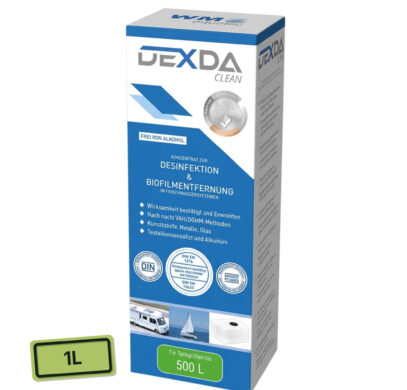 DEXDA Clean 1L WM Aquatec pour désinfecter un réservoir d’eau douce