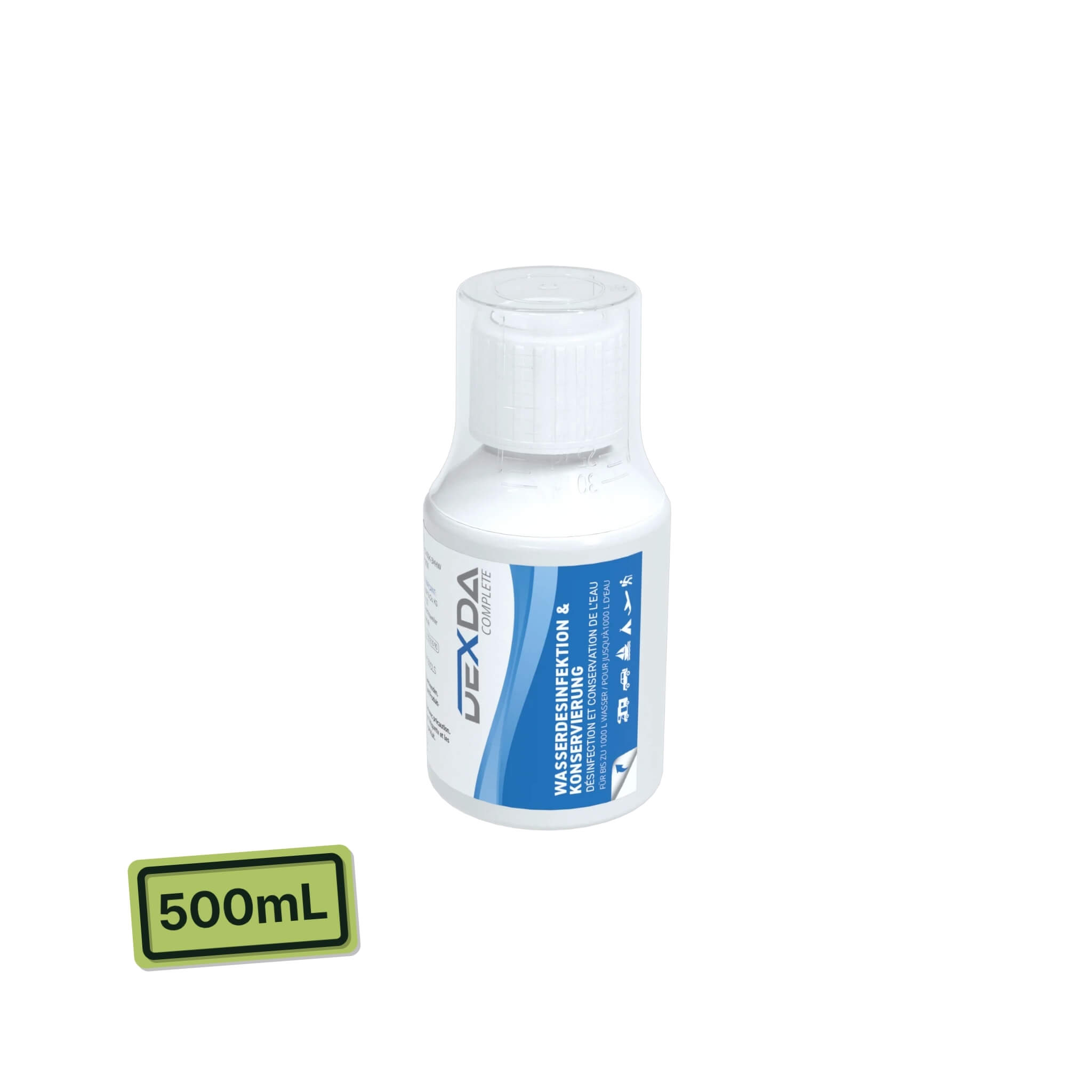 Dexda Complete 500ml WM Aquatec 1 DEXDA Complete 500 ml WM Aquatec pour désinfecter et conserver l’eau potable