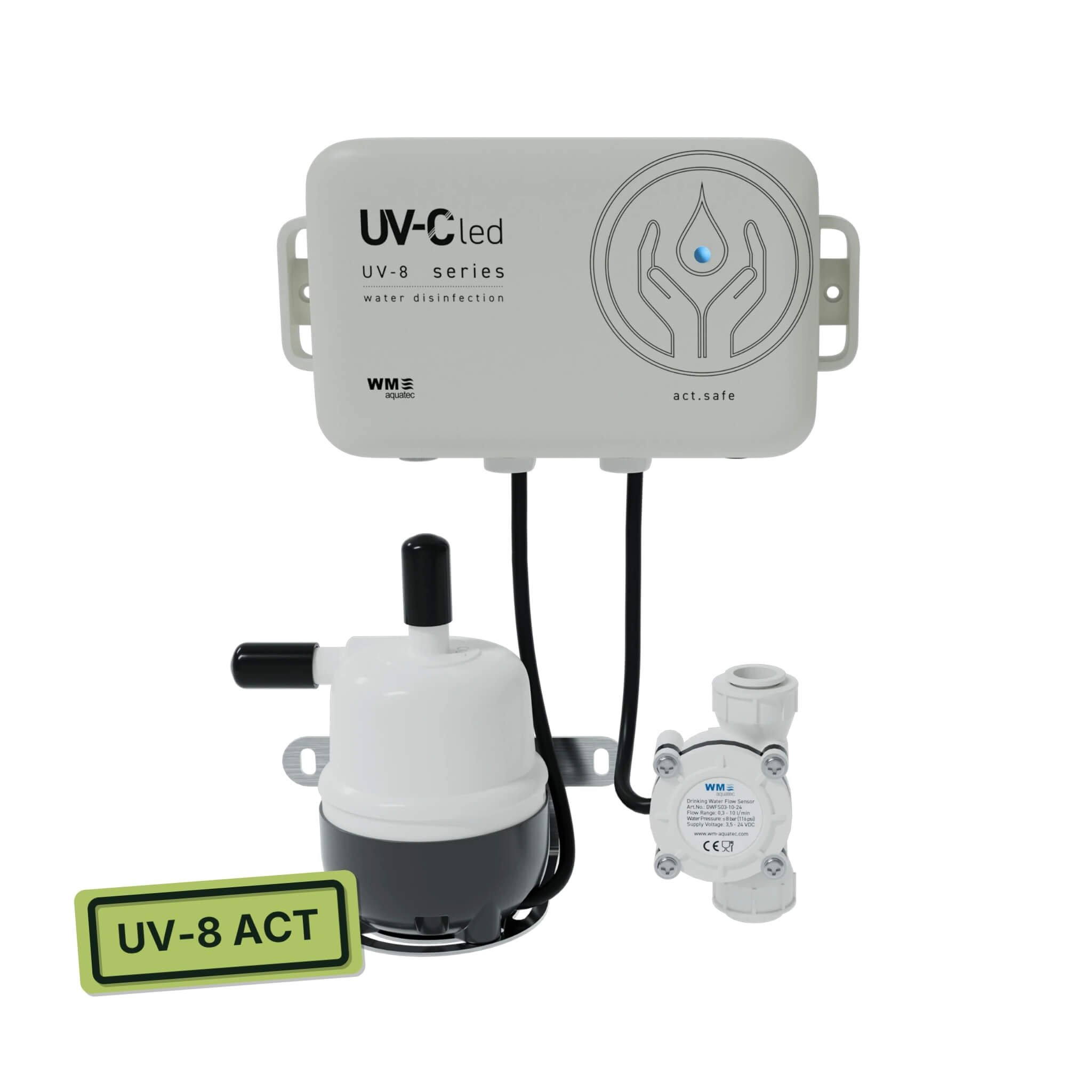 Filtre UV-8 Act WM Aquatec 1 Filtre UV-8 Act WM Aquatec à LED UV-C pour désinfecter l’eau en van