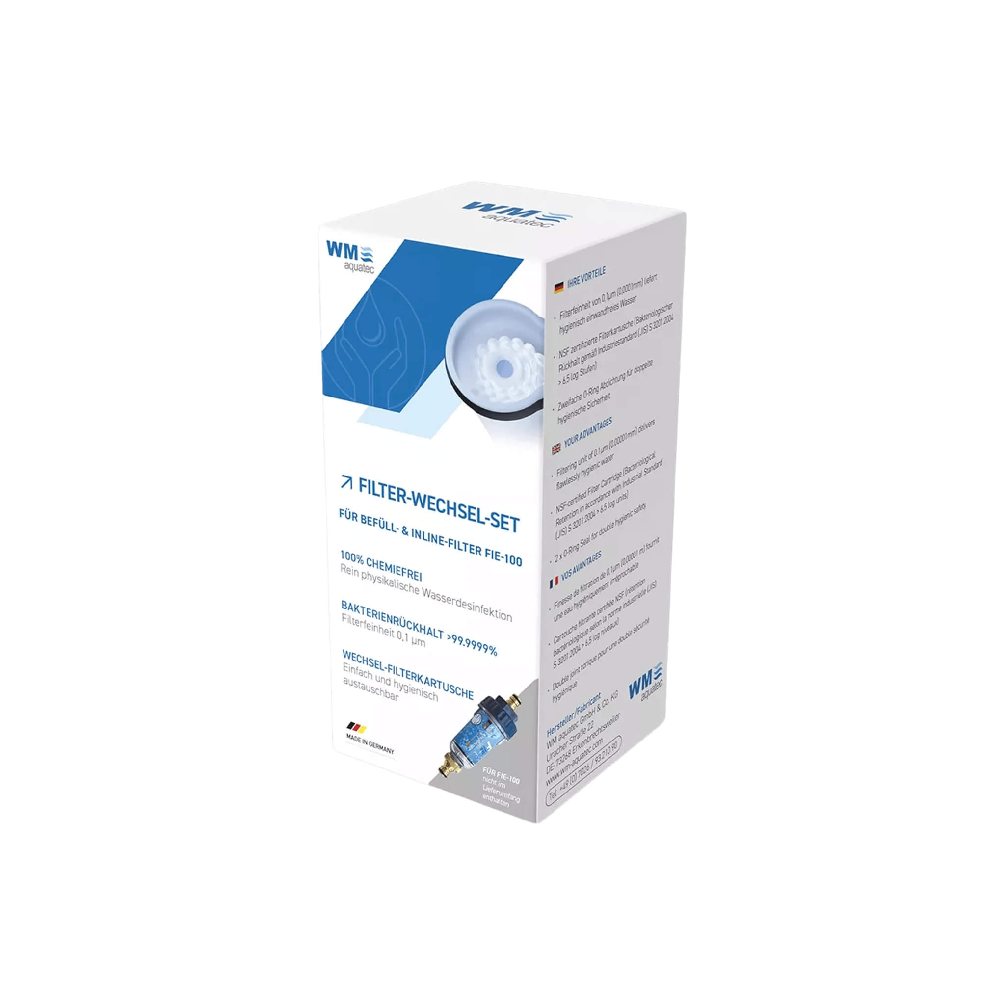 Kit Remplacement du Filtre de Remplissage en Ligne FIE-100 WM Aquatec 1 Kit de remplacement filtre FIE-100 WM Aquatec à membrane 0,1 µm pour eau douce