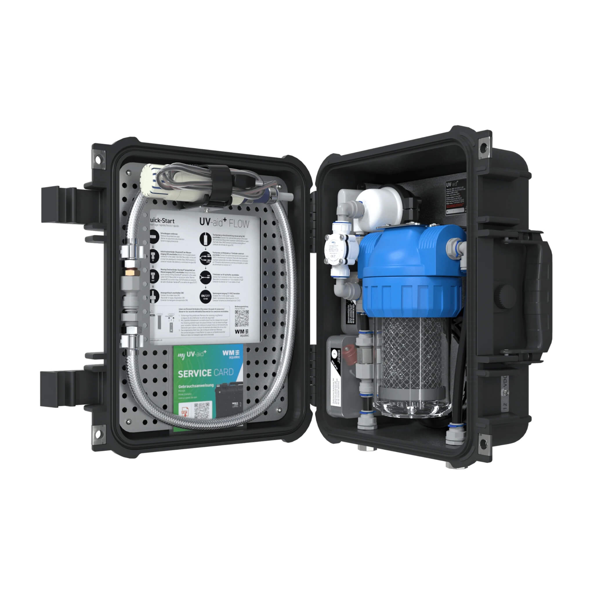 Kit Traitement de l'Eau UV-aid+ Flow WM Aquatec 1 Kit de traitement de l’eau UV-Aid+ Flow WM Aquatec avec charbon actif pour van