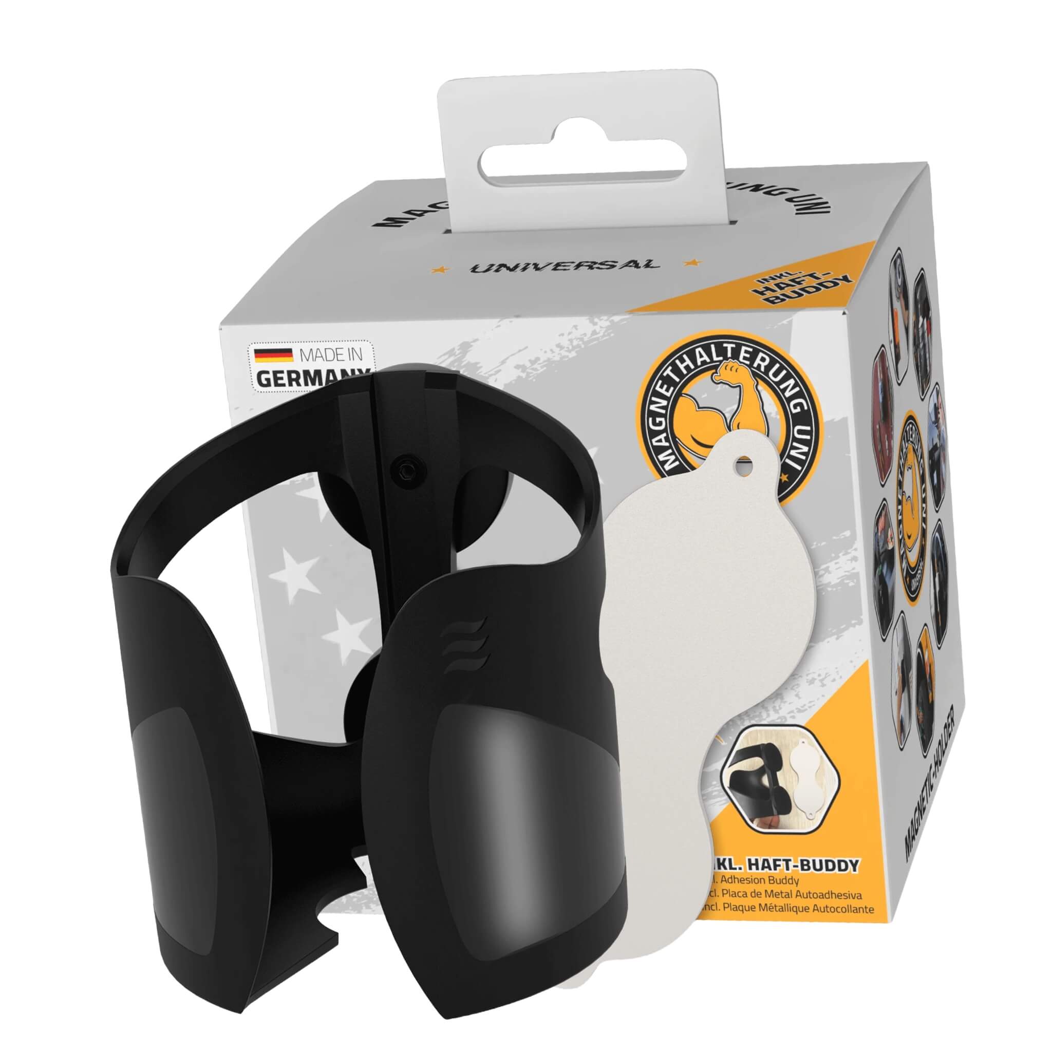 Pack Support Magnétique Universel + Plaque Autocollante Blanche WM Aquatec 2 Support magnétique universel WM Aquatec avec base adhésive blanche pour fixation sans perçage